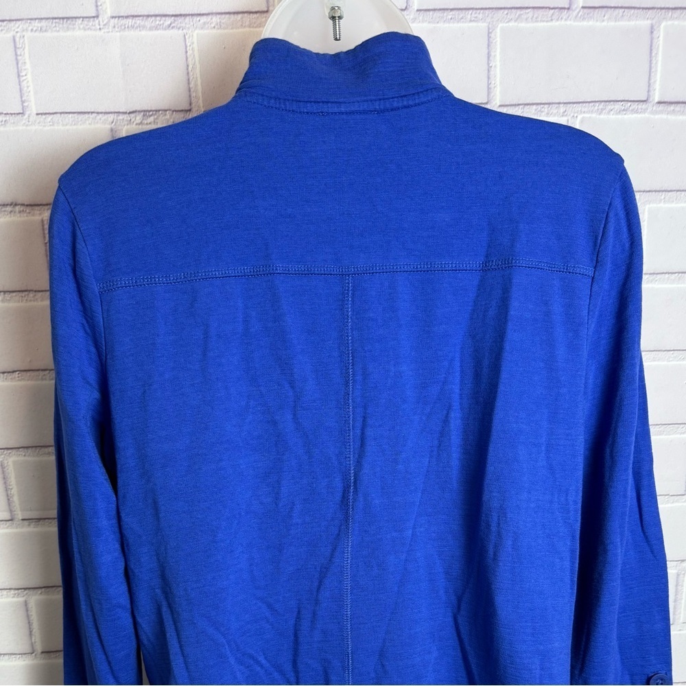 T by Talbots Tops and Tees UPF 50+ blue SLUB-TERRY PULLOVER/size MP - Picture 9 of 11